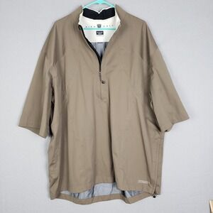 Nike Golf Men's Size 3XL Storm Fit Short Sleeve Rain Jacket Khaki Beige Outdoors
